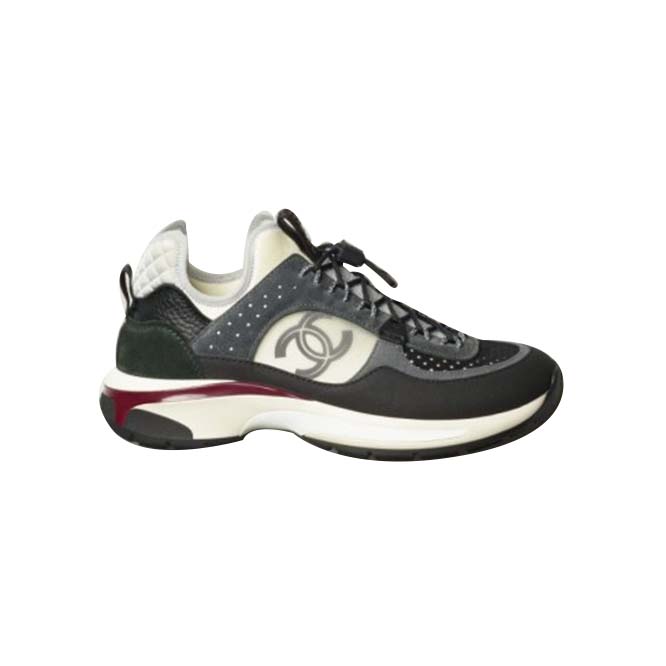 Ch*el sneakers fabric, suede calfskin, mesh & fabricblack, dark gray, white & light gray g39488 y56142 k4948